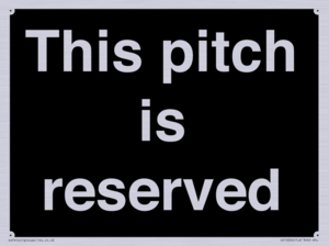 This pitch is reserved